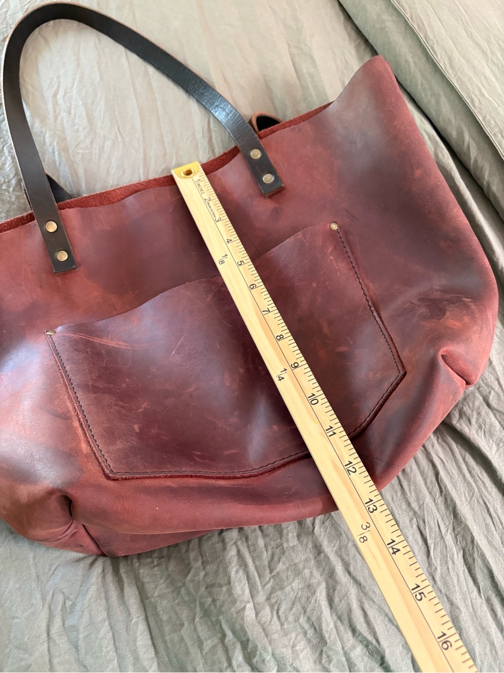 Portland Leather Goods Large Classic Tote Bag. - Picture 8 of 16
